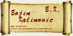 Bojin Kalinović vizit kartica